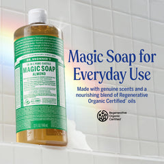 Dr. Bronner's Pure-Castile Magic Liquid Soap (Almond, 32 Ounce, 2-Pack) Dr. Bronner's