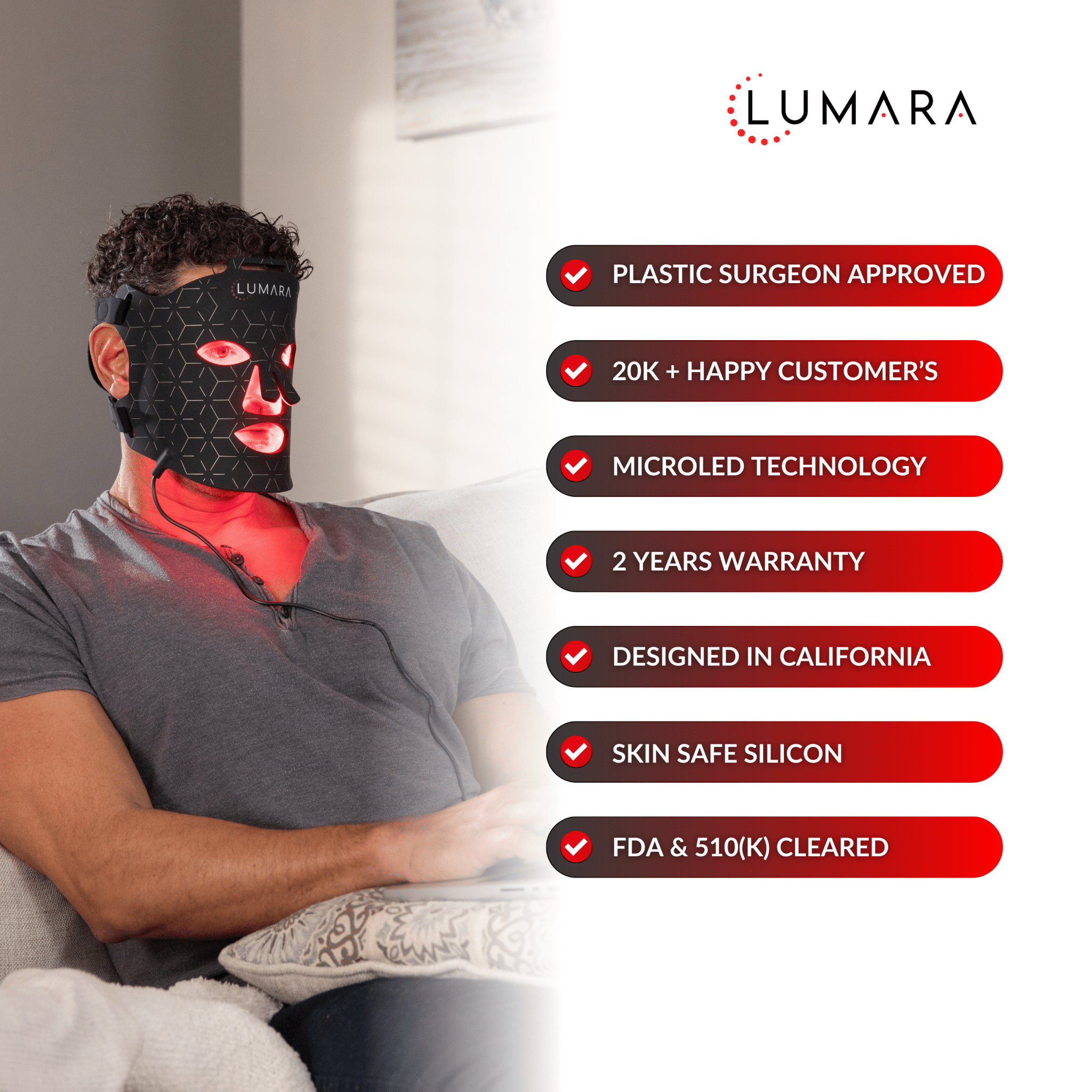 LUMARA VISO - FDA Certified Red Light Therapy Mask Lumara
