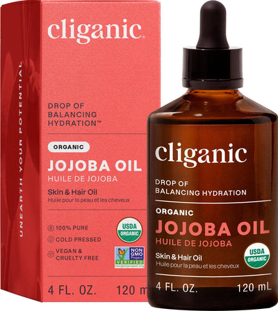 Cliganic Organic Jojoba Oil, 100% Pure (4oz) Cliganic